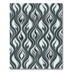 Monochrome Wavy Flame Abstract Stream Rug