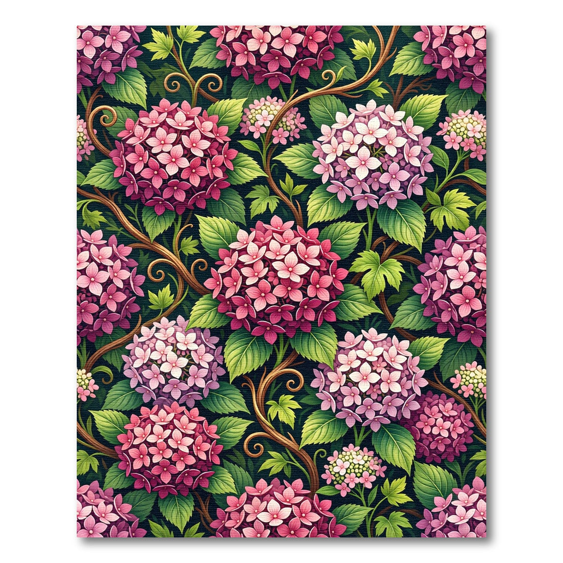 Vibrant Pink Hydrangea Garden Flourish Rug