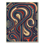 Dynamic Red and Navy Race Track Rug