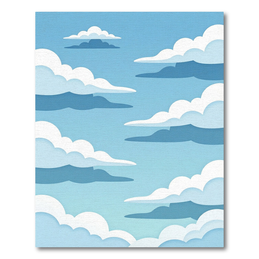 Ethereal Blue Sky Layered Cloud Landscape Rug