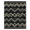 Geometric Black Cream Chevron Stripe Rug