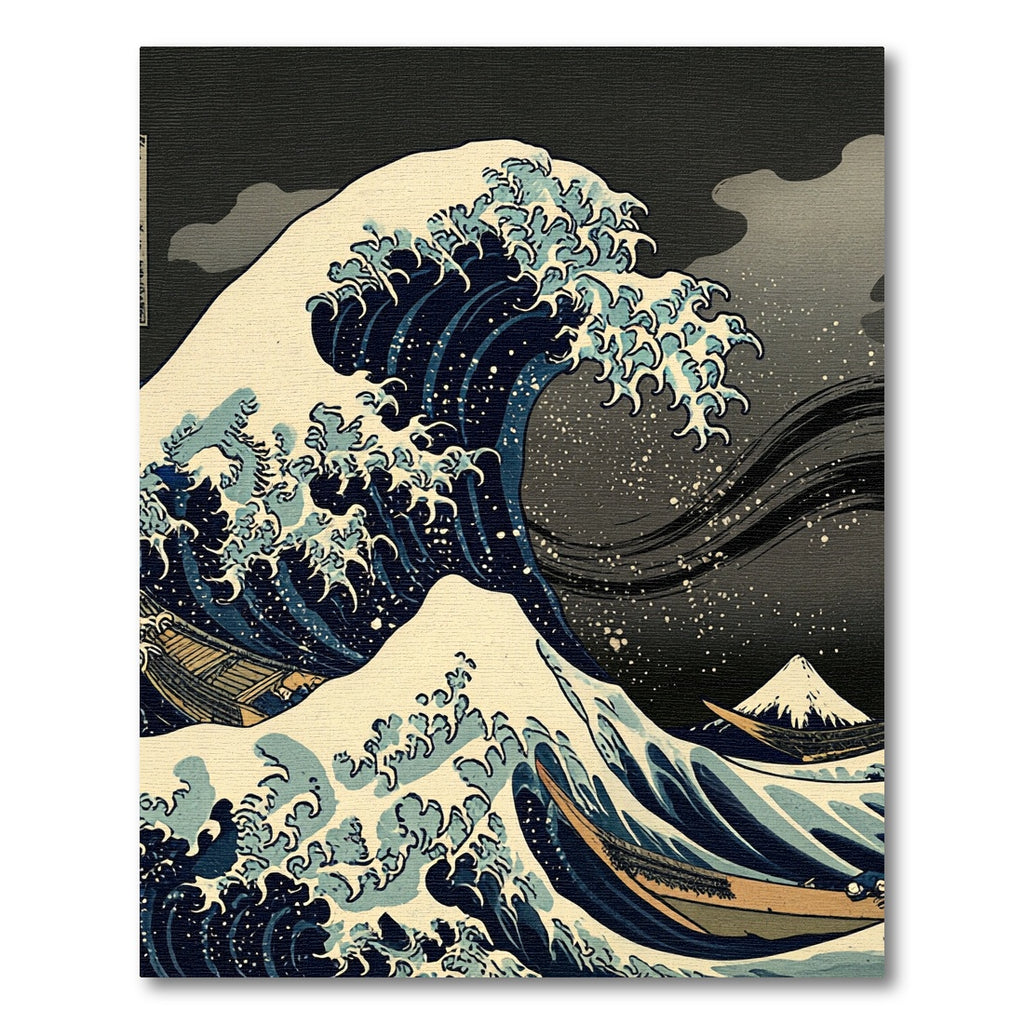 Deep Blue Oceanic Wave Art Rug