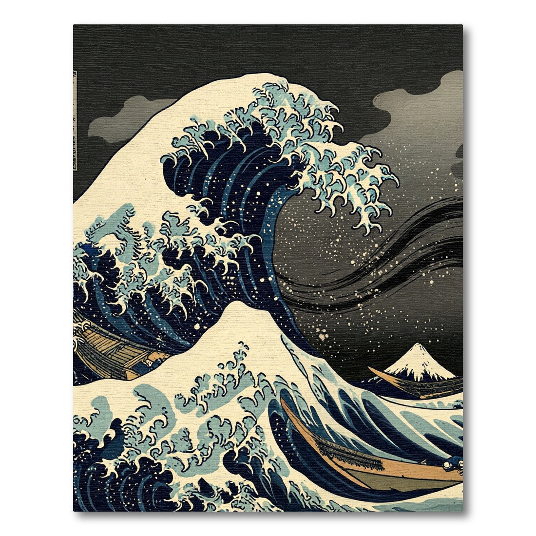 Deep Blue Oceanic Wave Art Rug