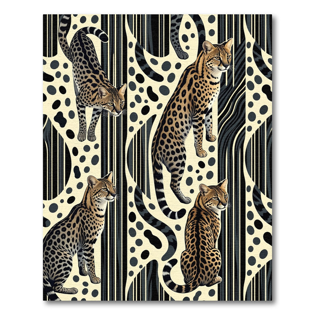 Exotic Spotted Feline Striped Art Rug