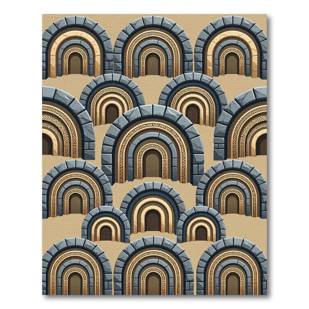 Stone Arches Tribal Patterned Rug