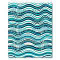 Abstract Turquoise Wave Sound Bar Rug