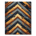 Modern Industrial Chevron Abstract Charcoal Ochre Rug