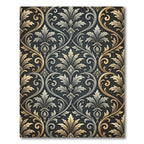 Ornate Silver and Gold Acanthus Scroll Rug