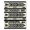 Monochrome Tribal Geometric Arrow Composition Rug