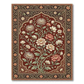 Crimson Floral Arch Garden Rug
