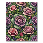 Romantic Pink Cabbage Rose Floral Garden Rug