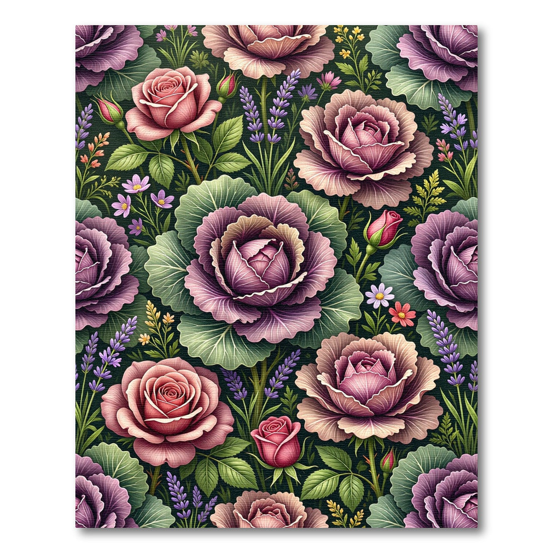 Romantic Pink Cabbage Rose Floral Garden Rug