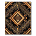 Earthy Geometric Thunderbolt Chain Rug