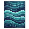 Modern Teal Blue Rippling Ocean Wave Rug