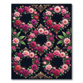 Elegant Pink Rose Floral Wreath Rug