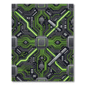 Neon Cyber Circuitry Tech Grid Rug