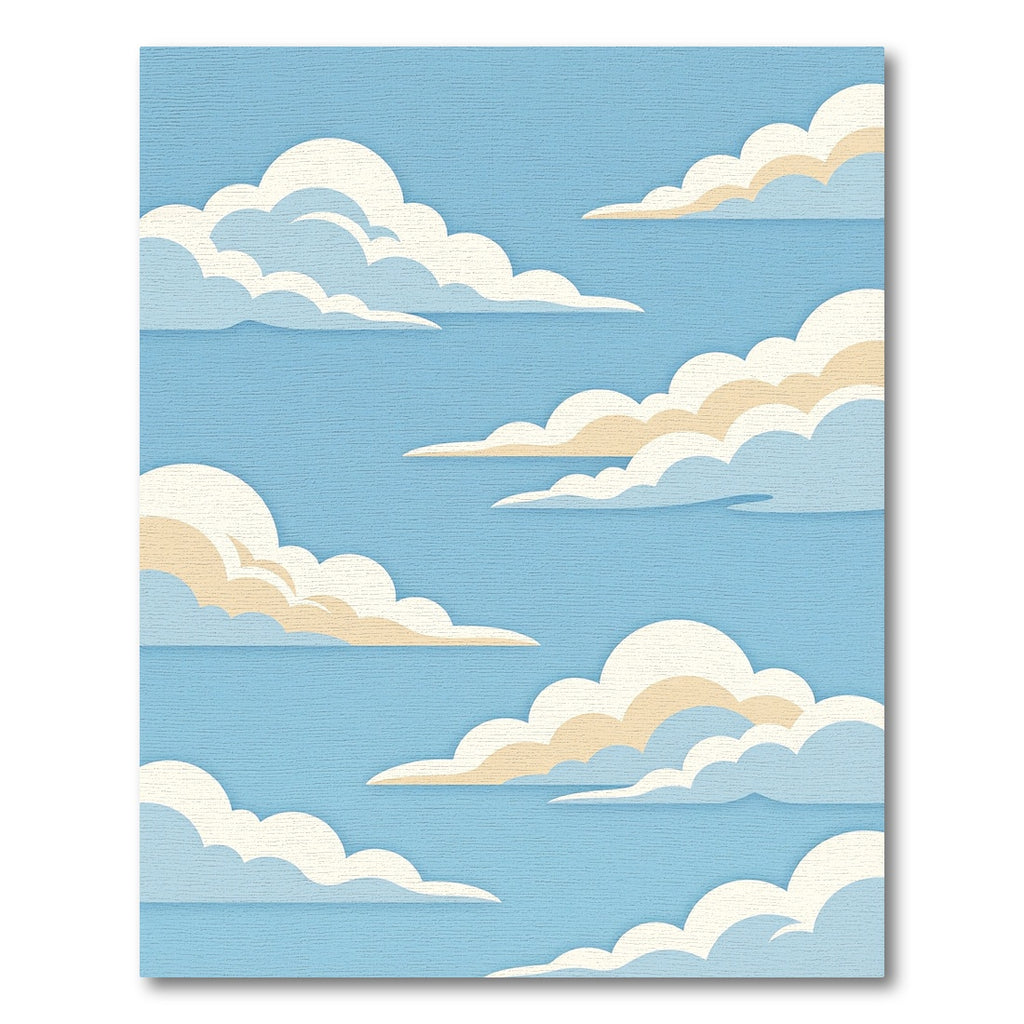 Ethereal Layered Sky Blue Cloud Rug