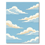 Ethereal Layered Sky Blue Cloud Rug
