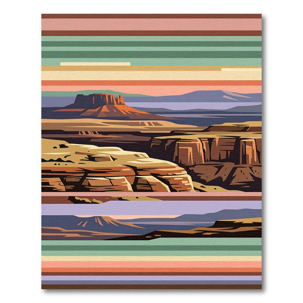 Desert Mesa Striped Southwest Landscape Rug