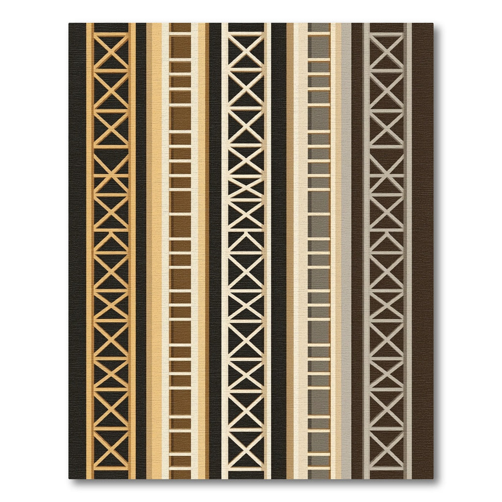 Neutral Architectural Lattice Grid Striped Rug