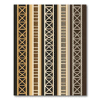 Neutral Architectural Lattice Grid Striped Rug