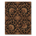 Ornate Gold Floral Scrollwork Rug
