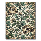 Vintage Botanical Scroll Floral Art Rug