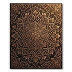 Intricate Gold Scrollwork Medallion Rug