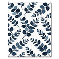 Navy Blue Leafy Branch Pattern Rug