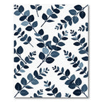 Navy Blue Leafy Branch Pattern Rug