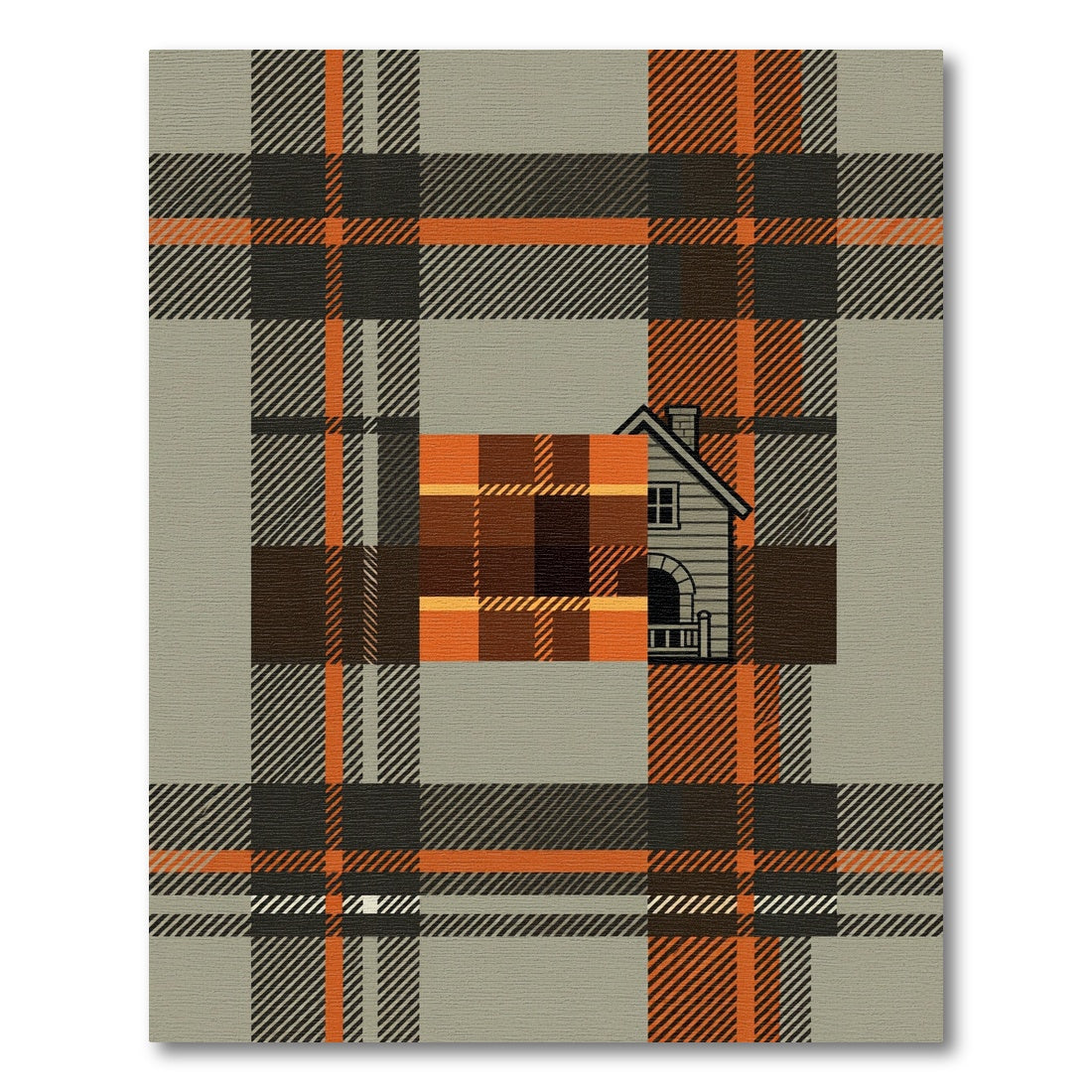 Rustic Autumn Plaid Cottage Area Rug