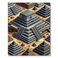 Aztec Terra Cotta Pyramid Landscape Rug
