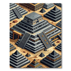 Aztec Terra Cotta Pyramid Landscape Rug