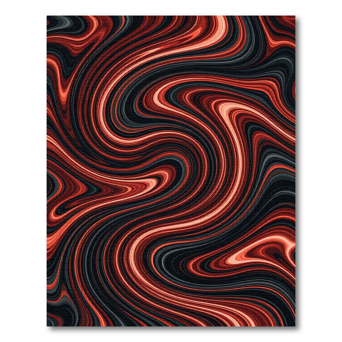 Crimson Smoke Swirl Abstract Rug