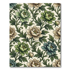 Vintage Botanical Peony Floral Cream Rug
