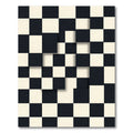 Black Ivory Cubist Checkered Rug