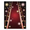 Elegant Crimson Velvet Starry Rug