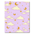 Lavender Sky Clouds Moons Stars Pattern Rug