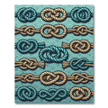 Nautical Marine Rope Knot Teal Backdrop Rug