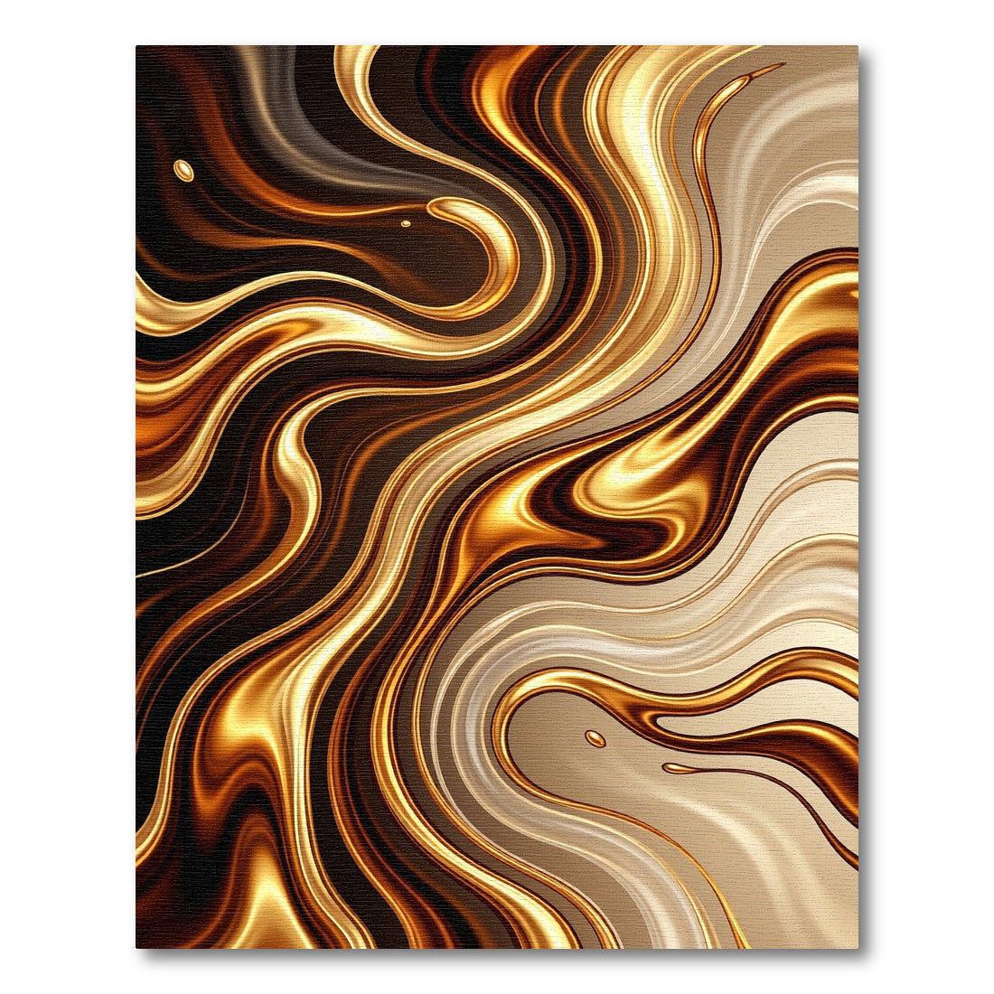 Liquid Gold Abstract Swirl Rug