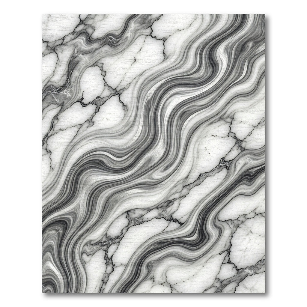 Modern Monochrome Abstract Marble Swirl Rug