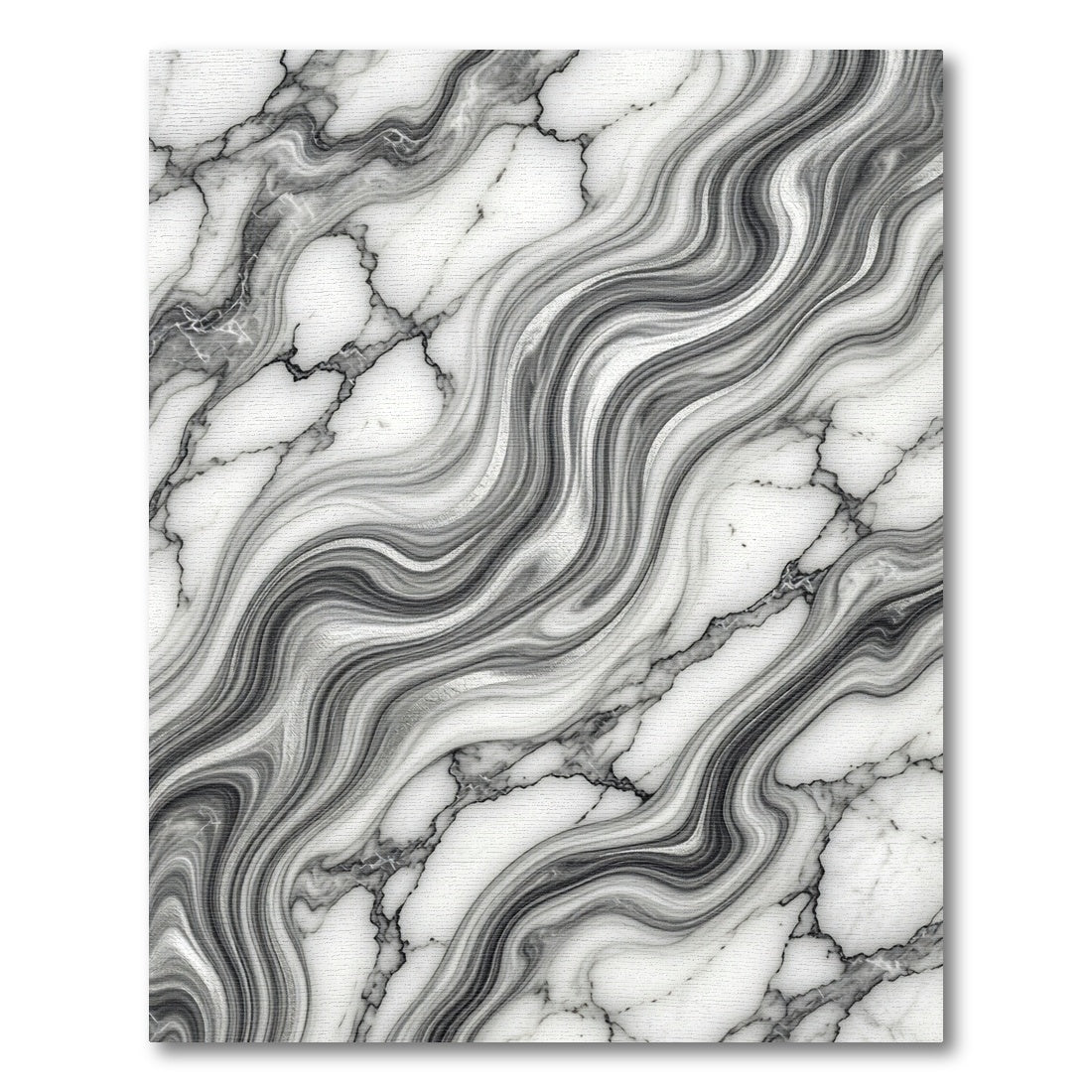 Modern Monochrome Abstract Marble Swirl Rug
