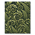 Sage Green Fern Foliage Swirls Rug