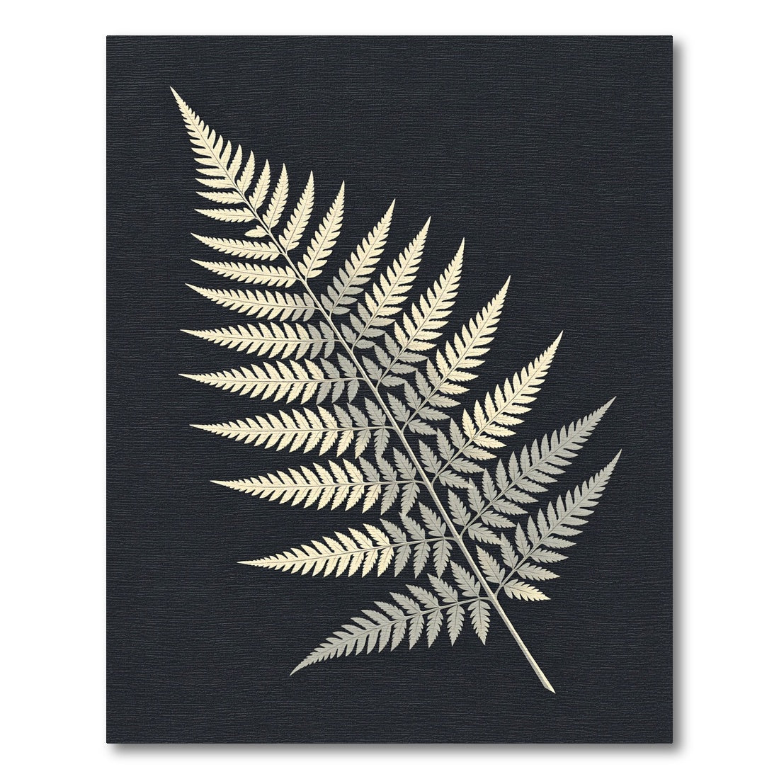 Elegant Gold Fern Leaf Illustration Rug