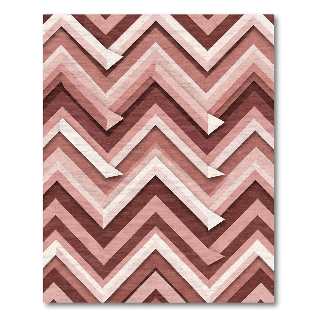 Terracotta Zigzag Layered Chevron Rug