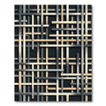 Modern Gold and Charcoal Intersecting Grid Rug