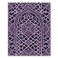 Ornate Violet Damask Lattice Arch Rug