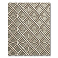 Sophisticated Beige Interlocking Geometric Lattice Rug