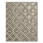 Sophisticated Beige Interlocking Geometric Lattice Rug