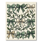 Sage Botanical Ribbon and Vine Illustration Rug